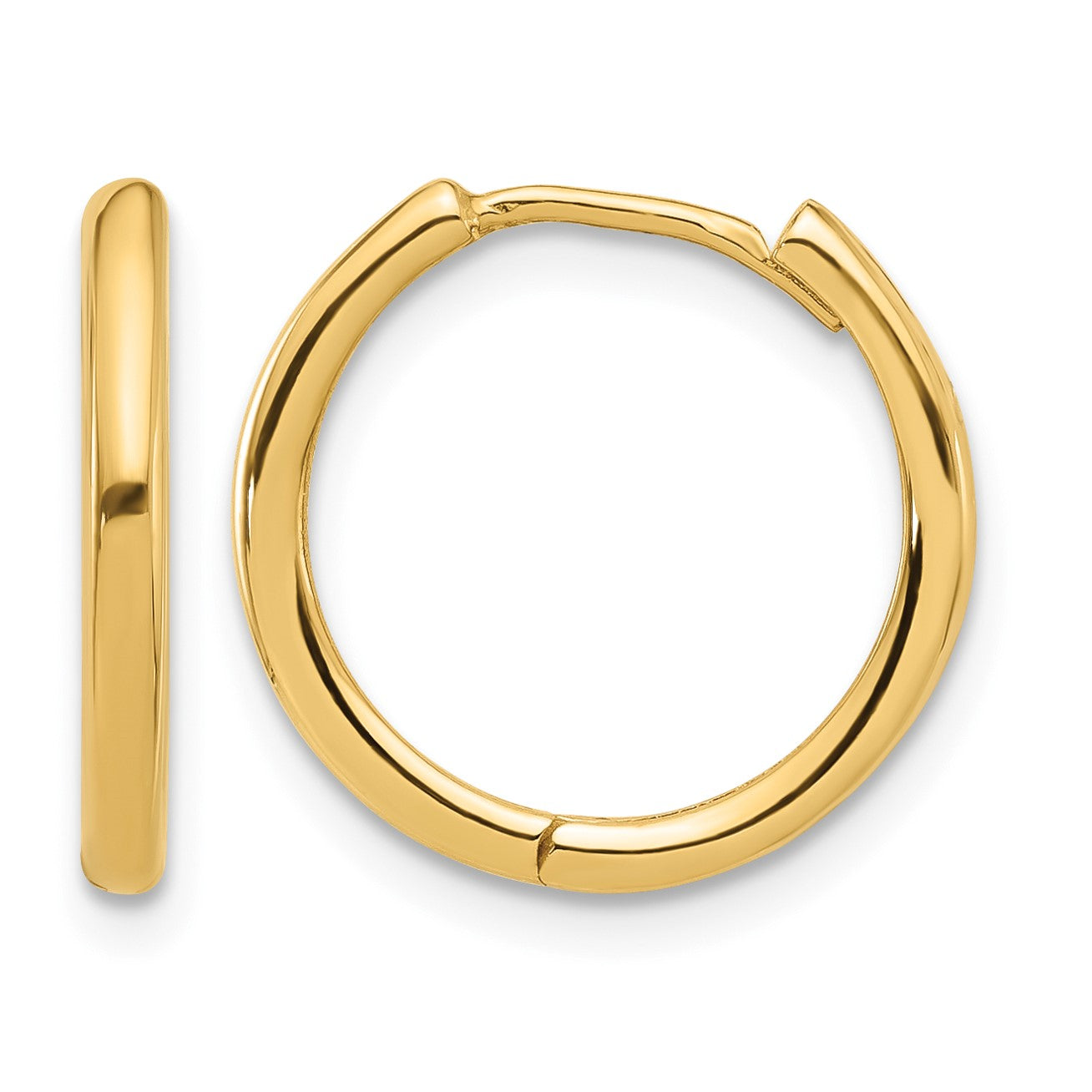 14K Polished Hinged Hoop Earrings