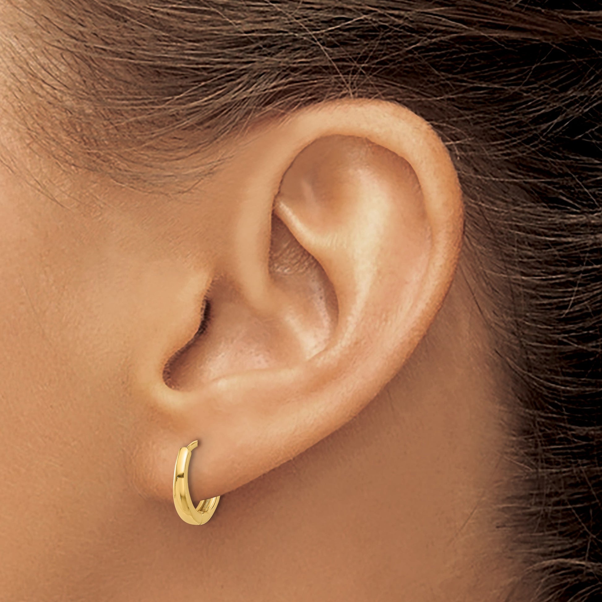 14K Polished Hinged Hoop Earrings