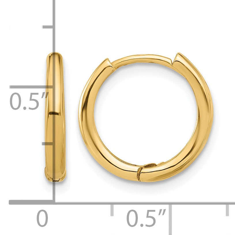 14K Polished Hinged Hoop Earrings