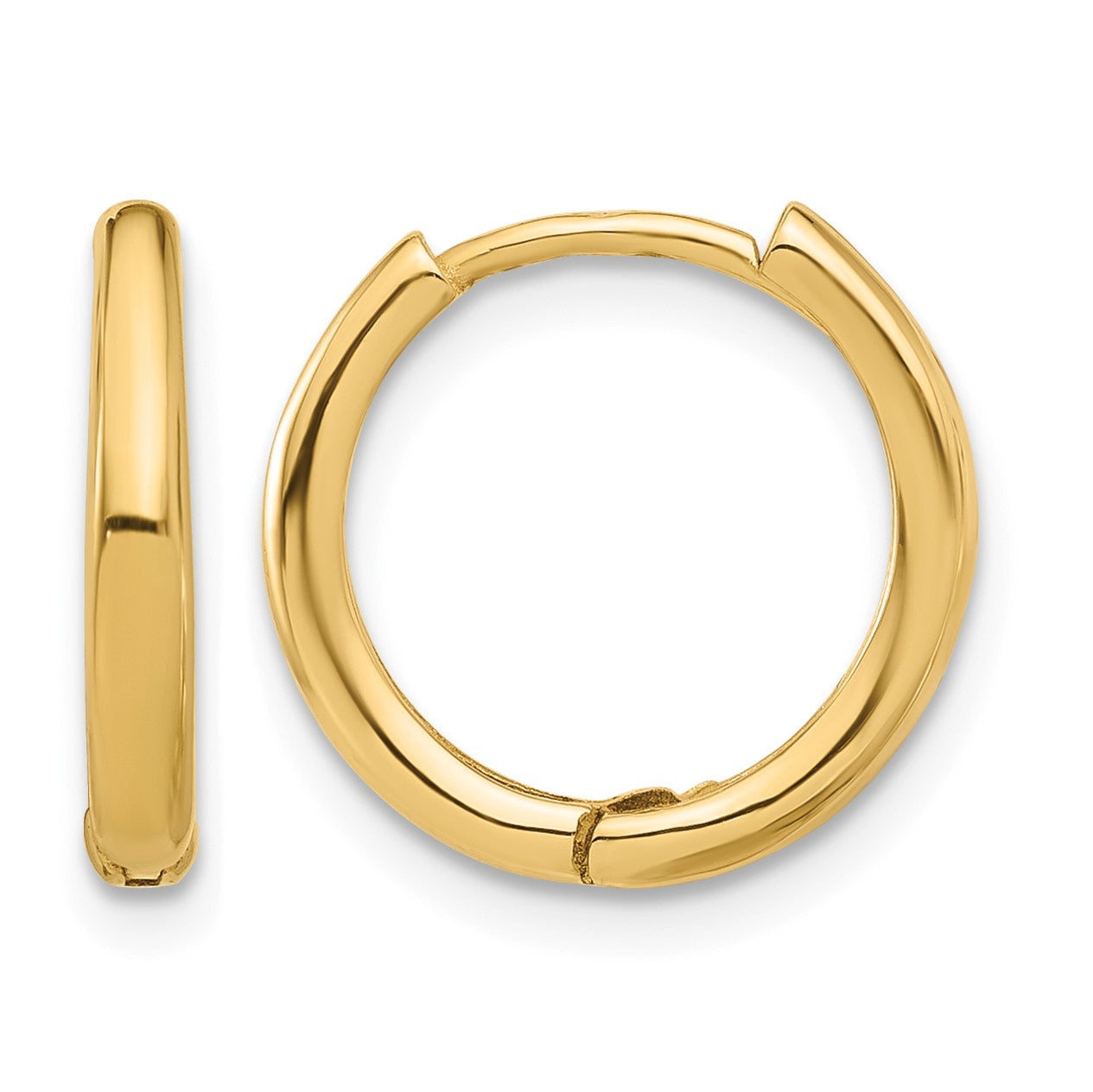 14K Polished Hinged Hoop Earrings