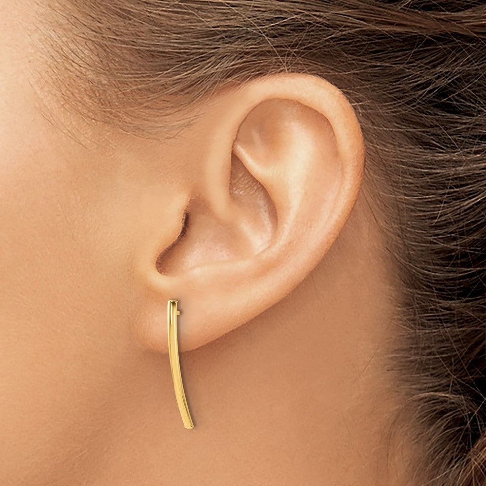 14K Polished Bar Post Earrings