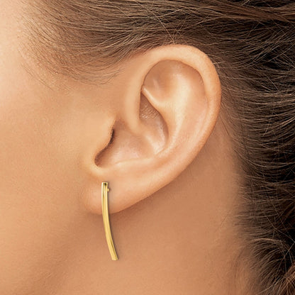 14K Polished Bar Post Earrings