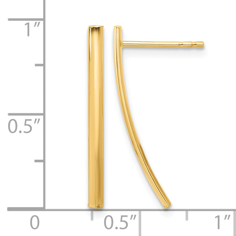 14K Polished Bar Post Earrings