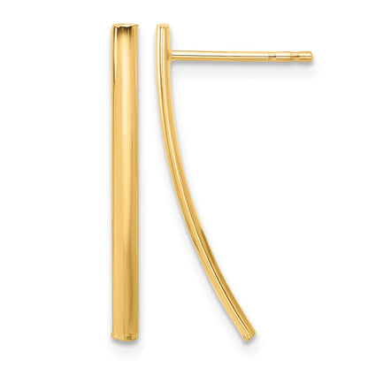 14K Polished Bar Post Earrings