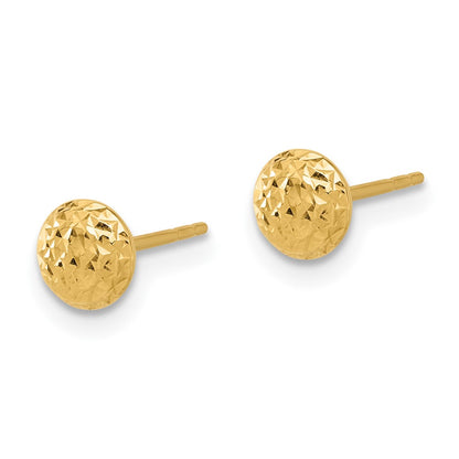 14K Polished and Diamond-cut 5.5mm Button Post Earrings