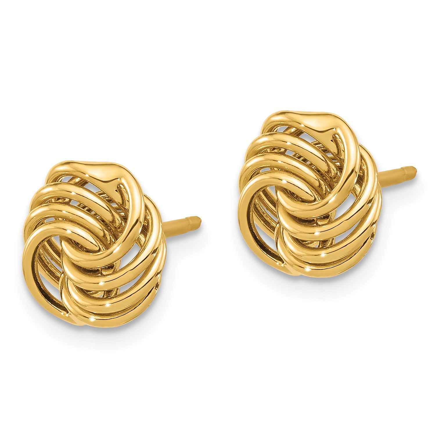 14K 10mm Polished Love Knot Post Earrings