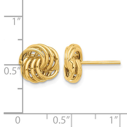 14K 10mm Polished Love Knot Post Earrings