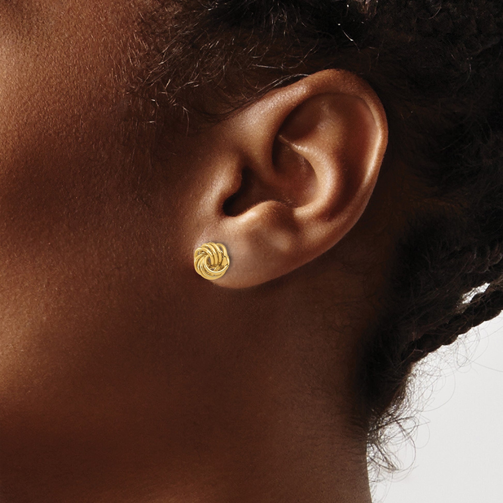 14K 7.5mm Polished Love Knot Post Earrings