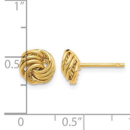 14K 7.5mm Polished Love Knot Post Earrings