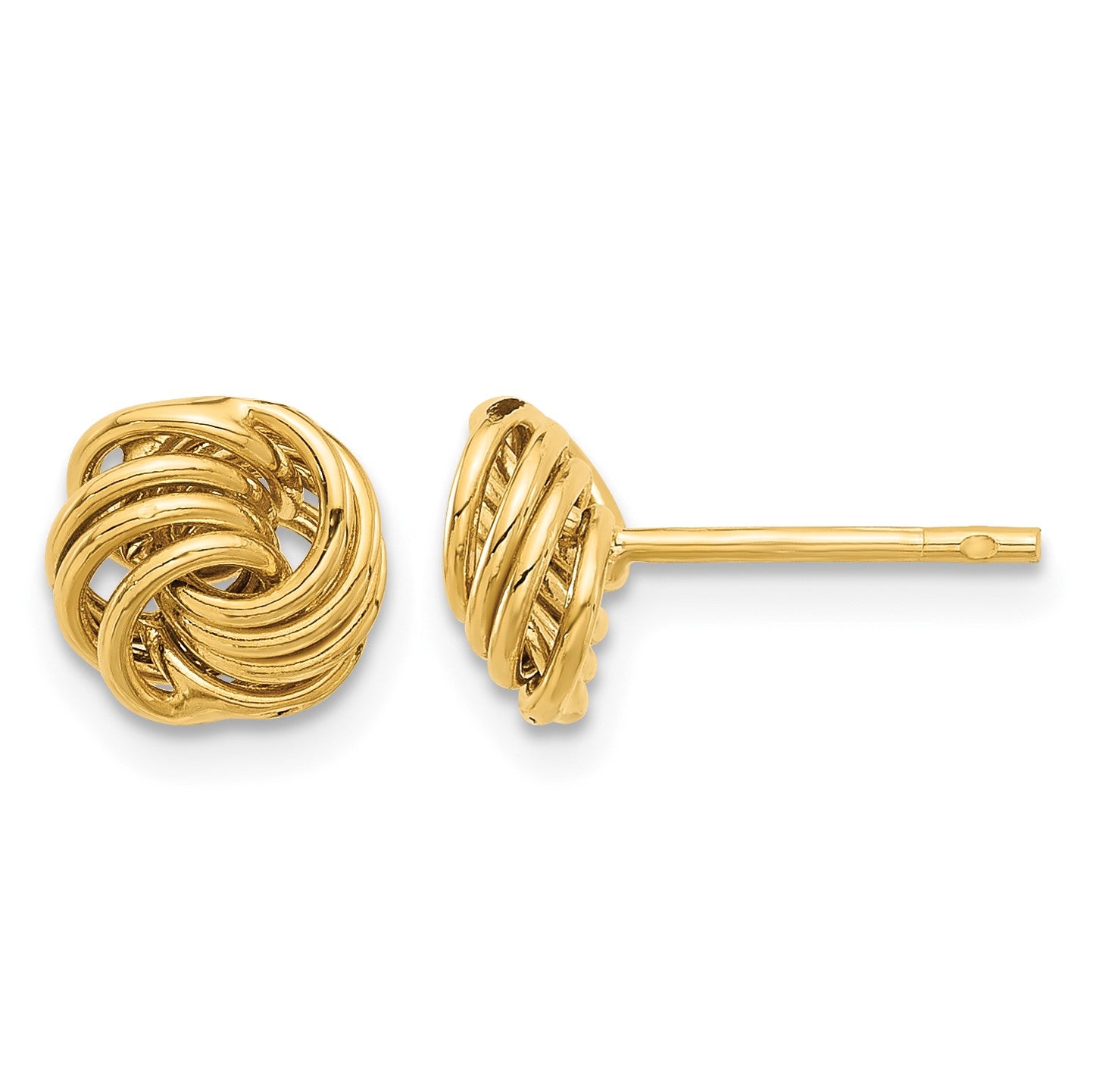 14K 7.5mm Polished Love Knot Post Earrings