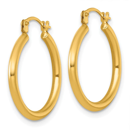 14k Polished 2mm Hoop Earrings