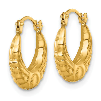 14k Polished Fancy Hoop Earrings