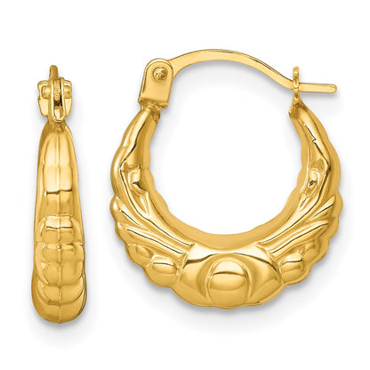 14k Polished Fancy Hoop Earrings