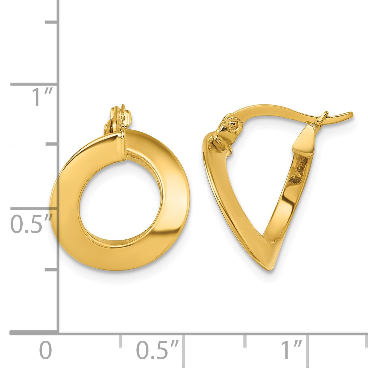 14k Polished Twisted Tube Hoop Earrings