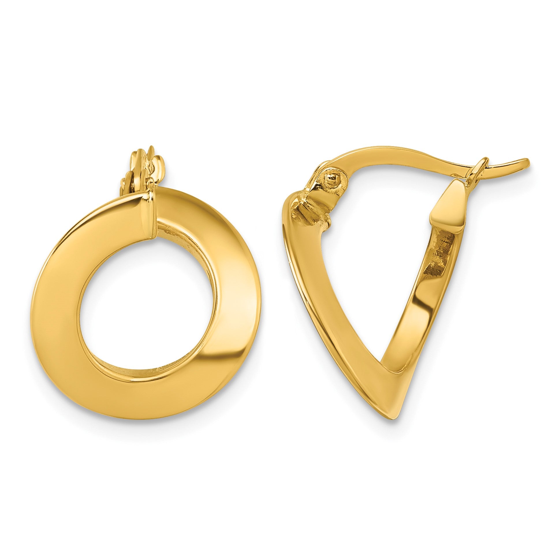 14k Polished Twisted Tube Hoop Earrings