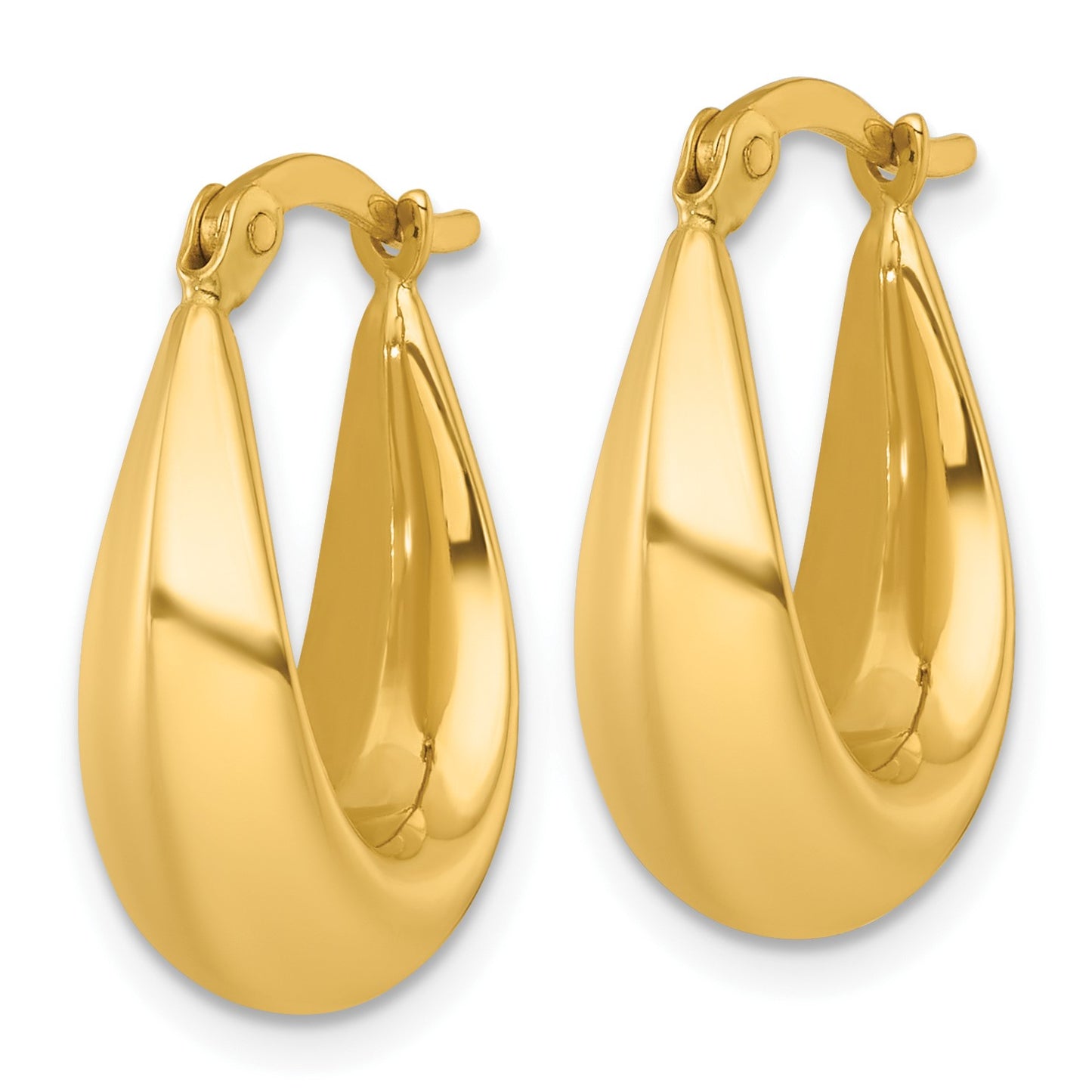14k Polished Tapered Hollow Hoop Earrings