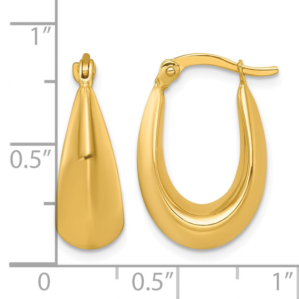 14k Polished Tapered Hollow Hoop Earrings
