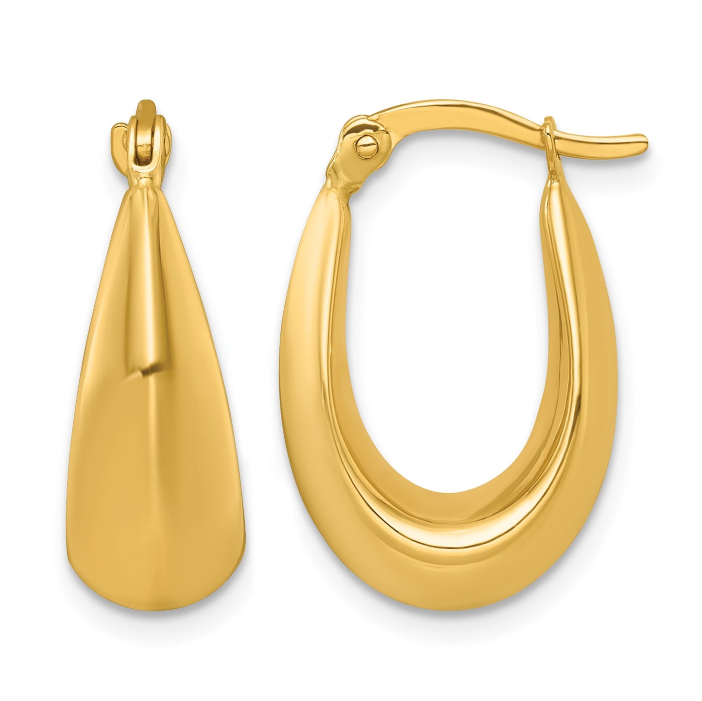 14k Polished Tapered Hollow Hoop Earrings