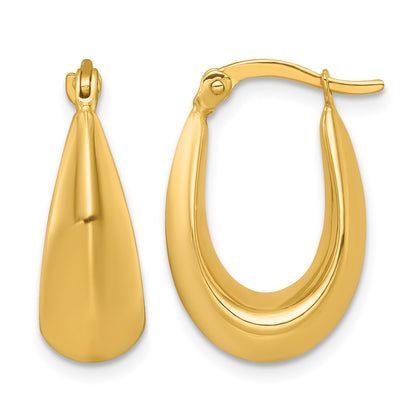 14k Polished Tapered Hollow Hoop Earrings
