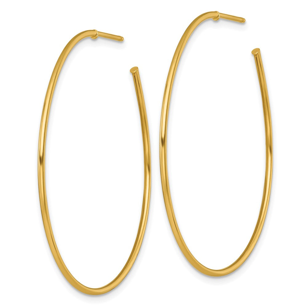 14k Polished 1.2 x 45mm Solid C-Hoop Post Earrings