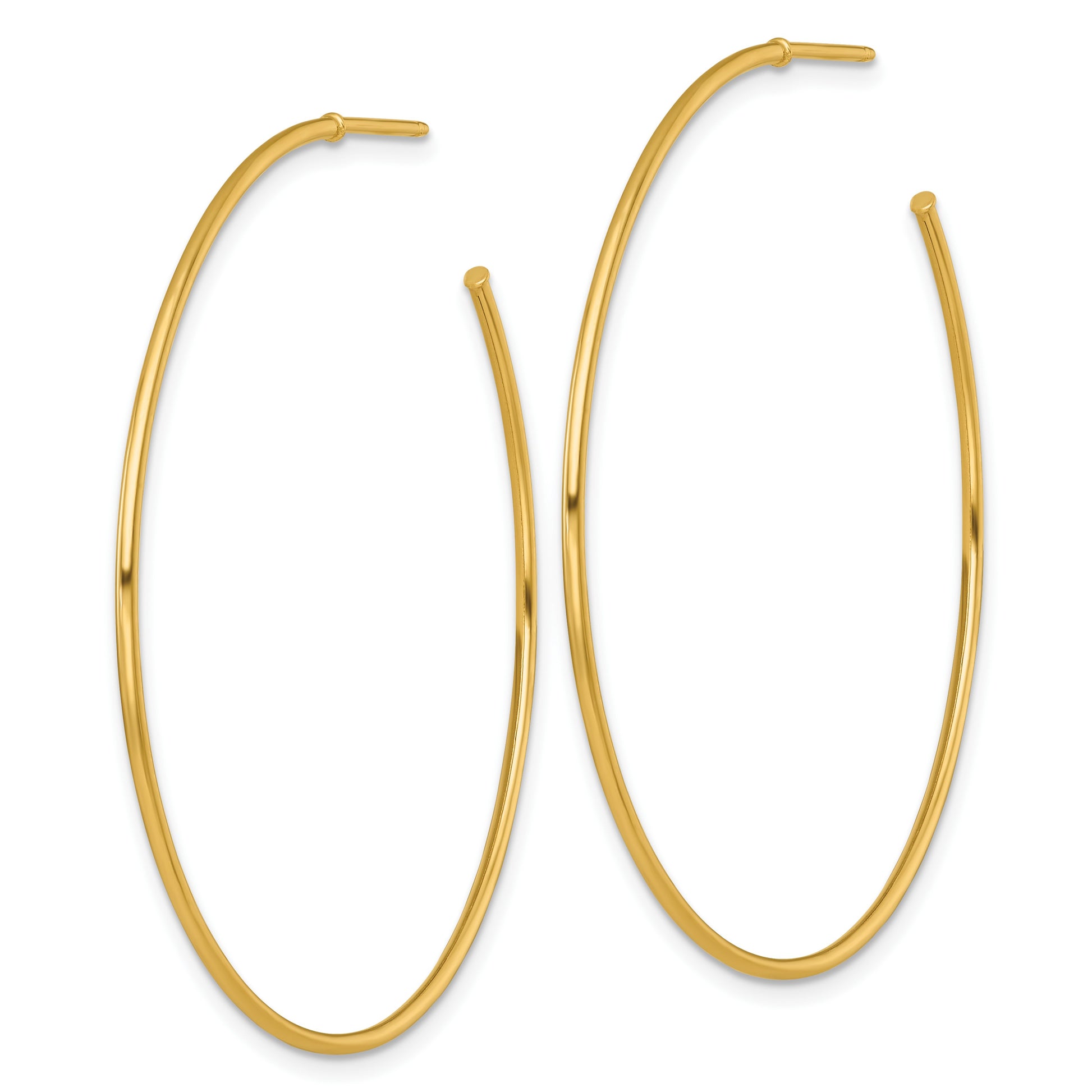 14k Polished 1.2 x 50mm Solid C-Hoop Post Earrings
