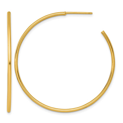 14k Polished 1.5 x 45mm Solid C-Hoop Post Earrings