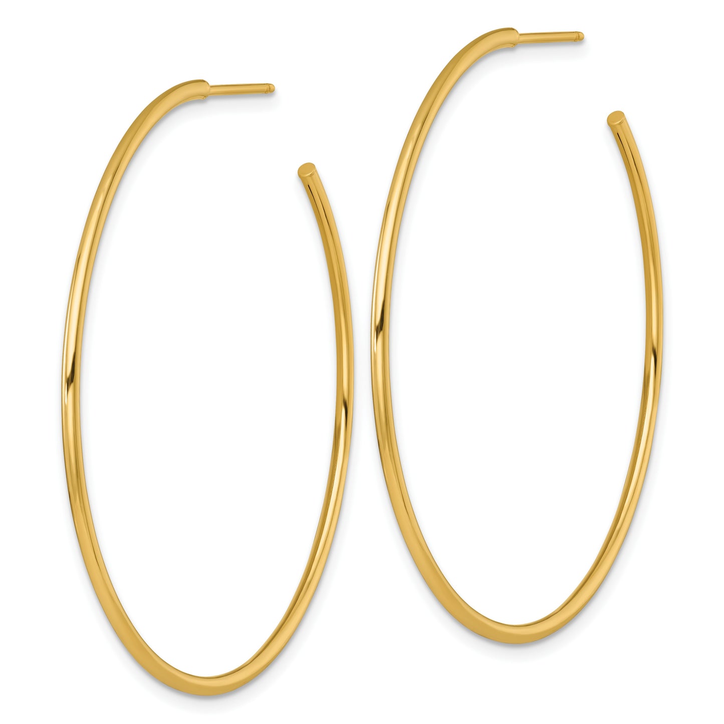 14k Polished 1.5 x 50mm Solid C-Hoop Post Earrings