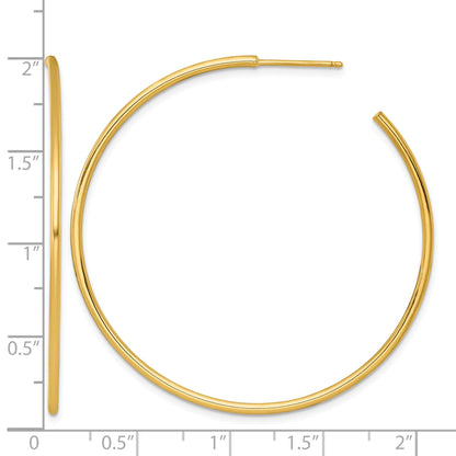 14k Polished 1.5 x 50mm Solid C-Hoop Post Earrings