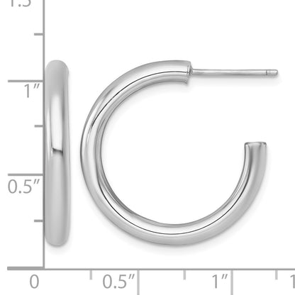 14k Polished 3.0 x 25mm Tube C-Hoop Post Earrings