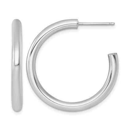 14k Polished 3.0 x 30mm Tube C-Hoop Post Earrings