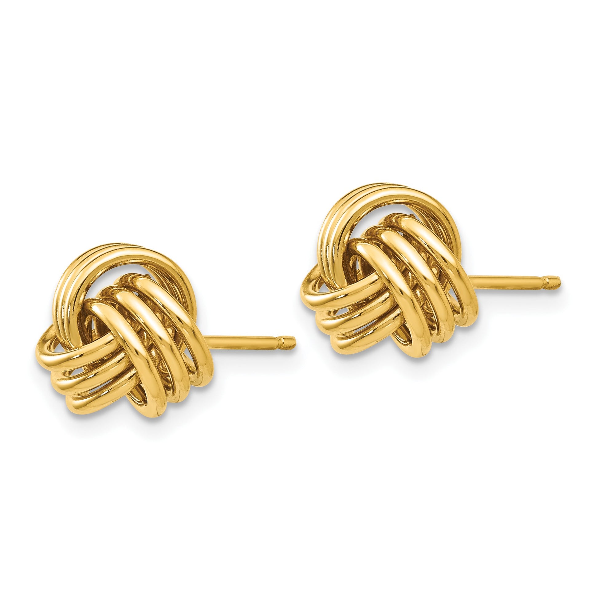 14k 9mm Polished Triple Love Knot Post Earrings
