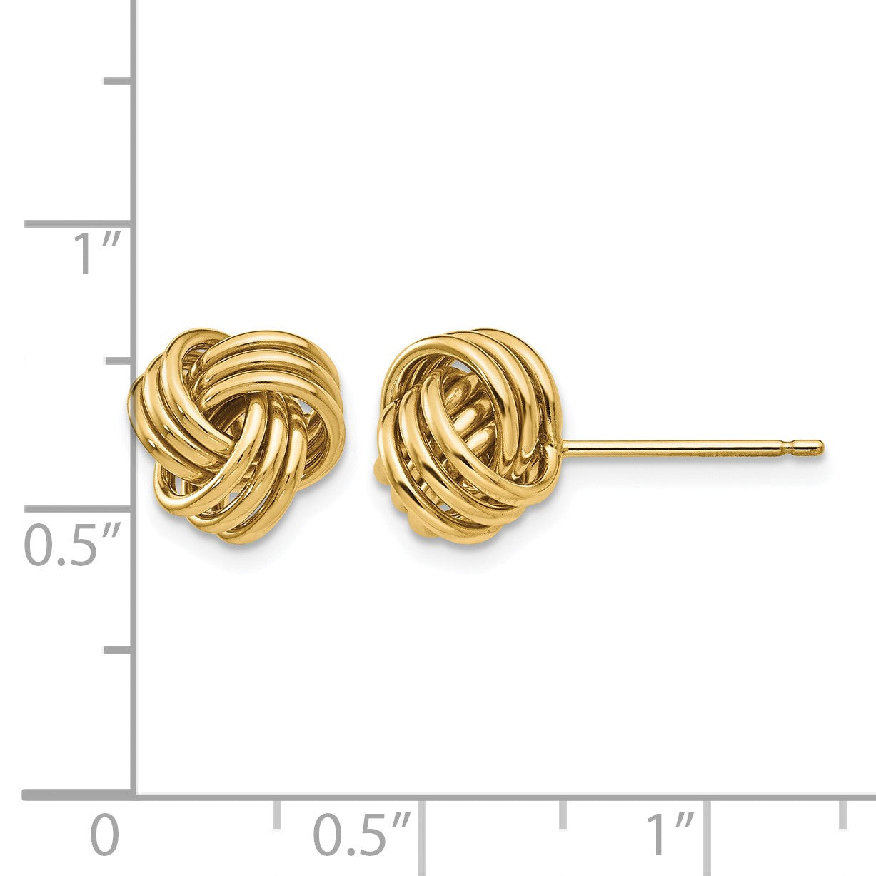 14k 9mm Polished Triple Love Knot Post Earrings