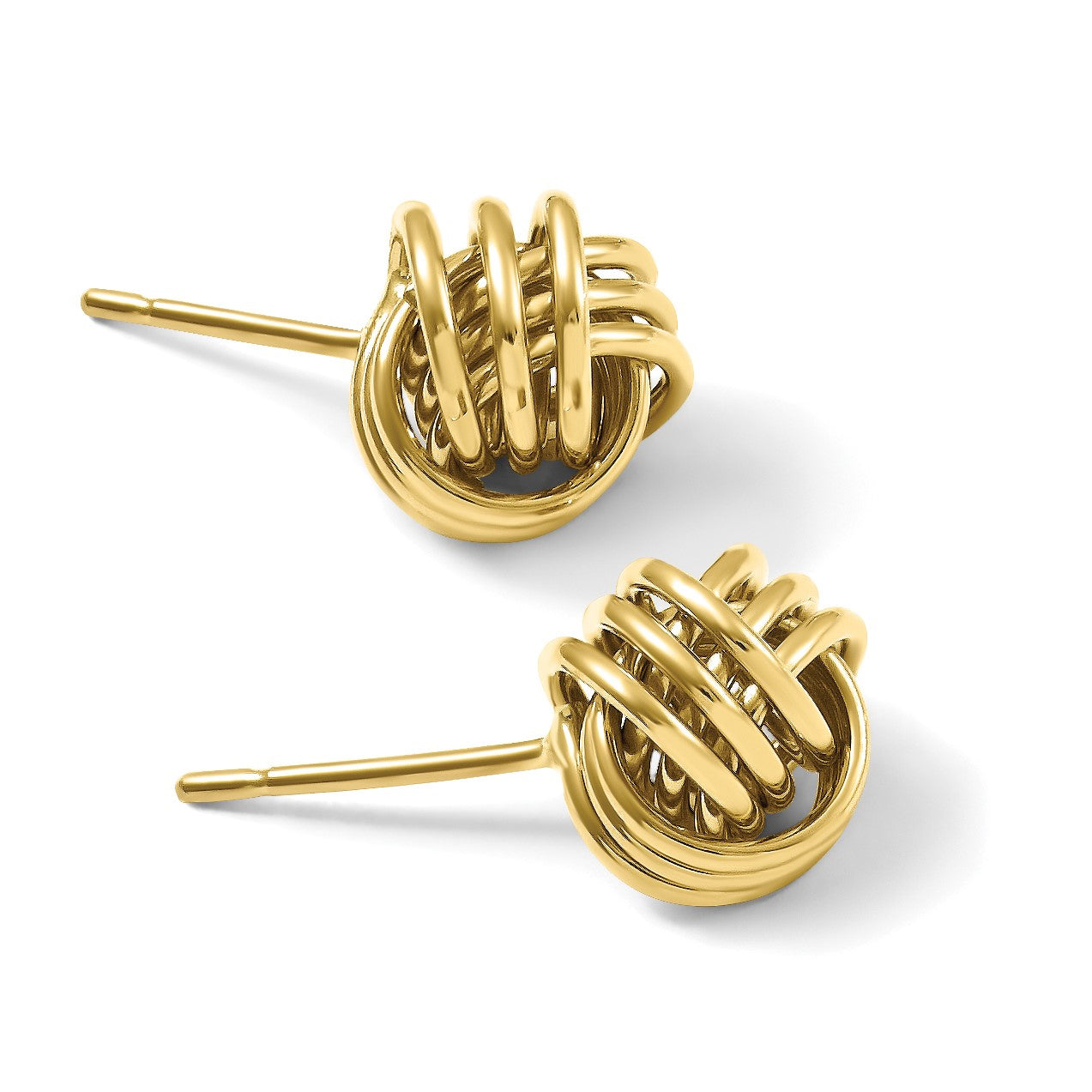 14k 9mm Polished Triple Love Knot Post Earrings