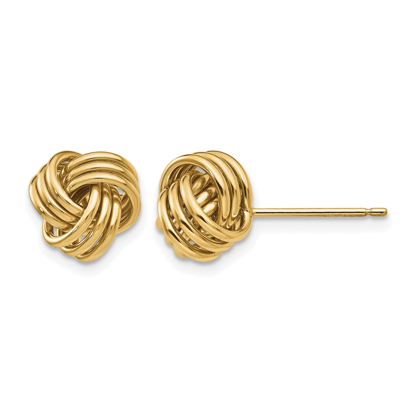14k 9mm Polished Triple Love Knot Post Earrings
