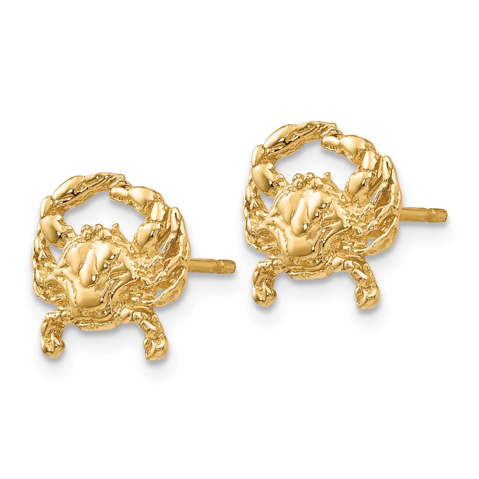 14k Polished Crab Post Earrings