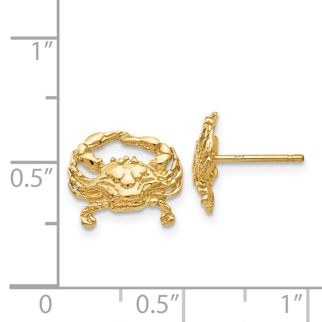 14k Polished Crab Post Earrings