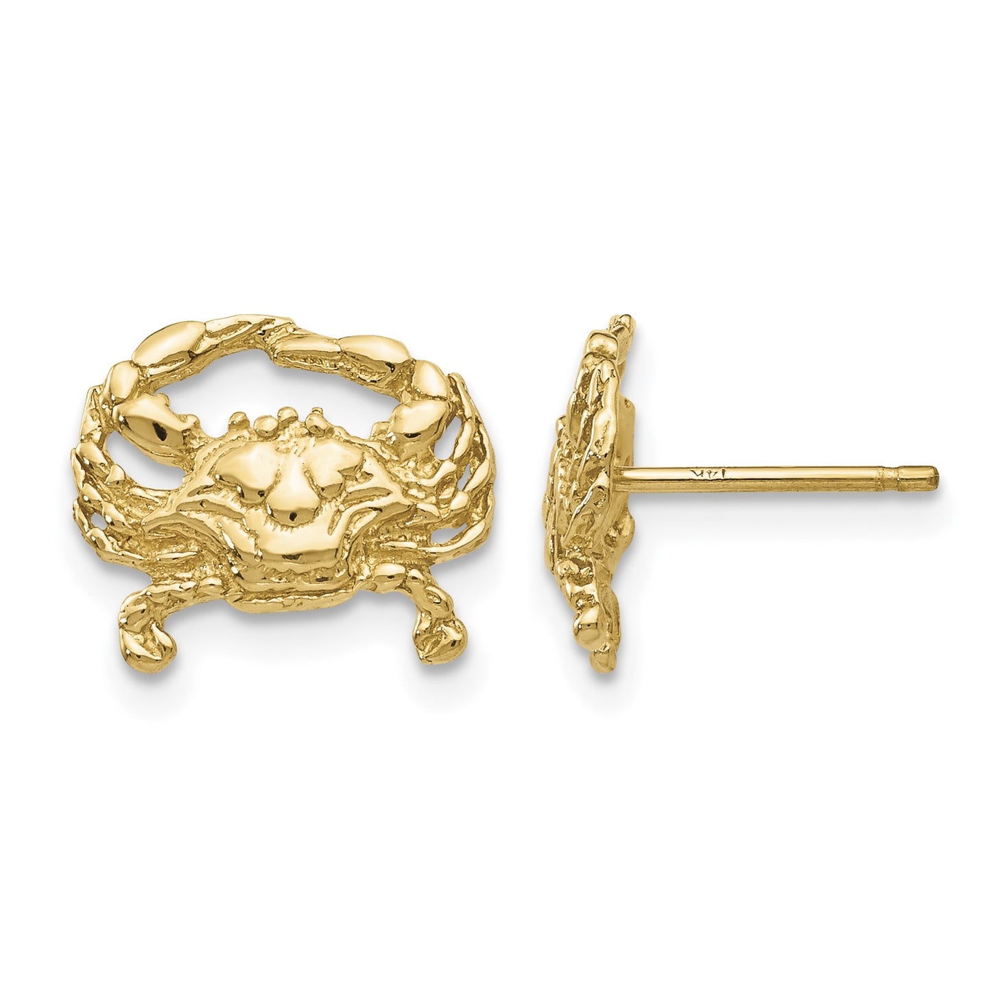 14k Polished Crab Post Earrings