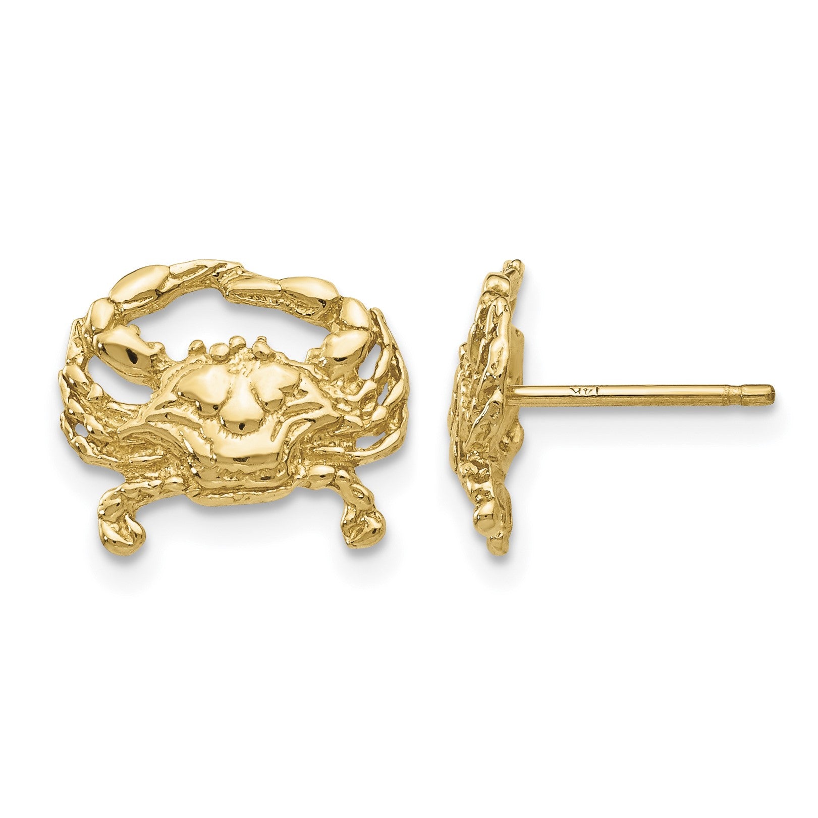 14k Polished Crab Post Earrings
