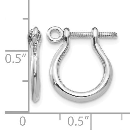 14k  3-D White Gold Shackle Link Screw Earrings