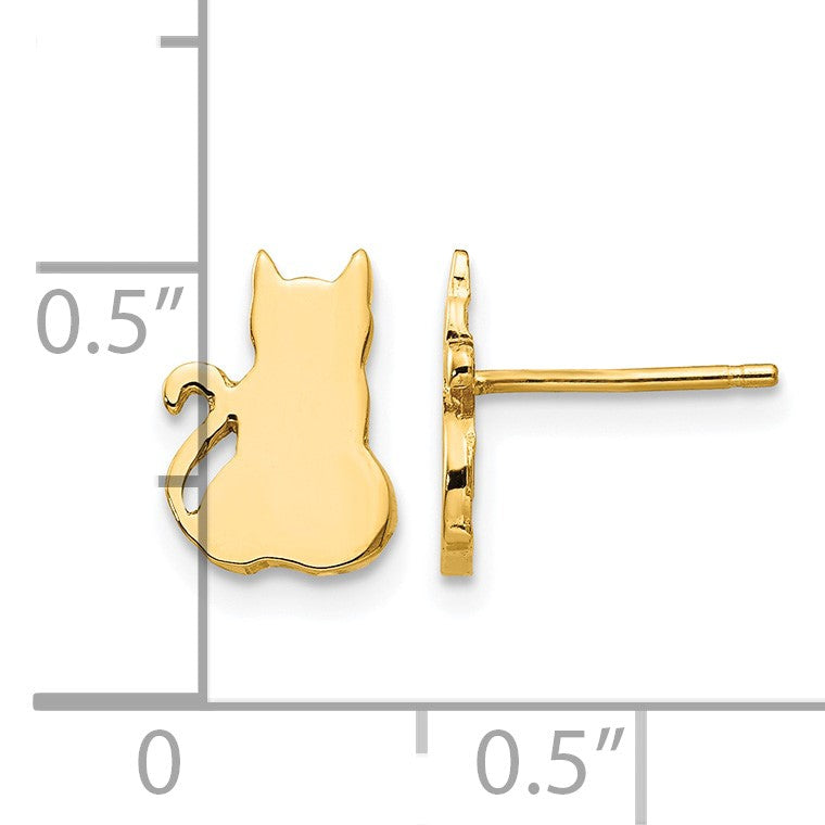 14K Cat Earrings