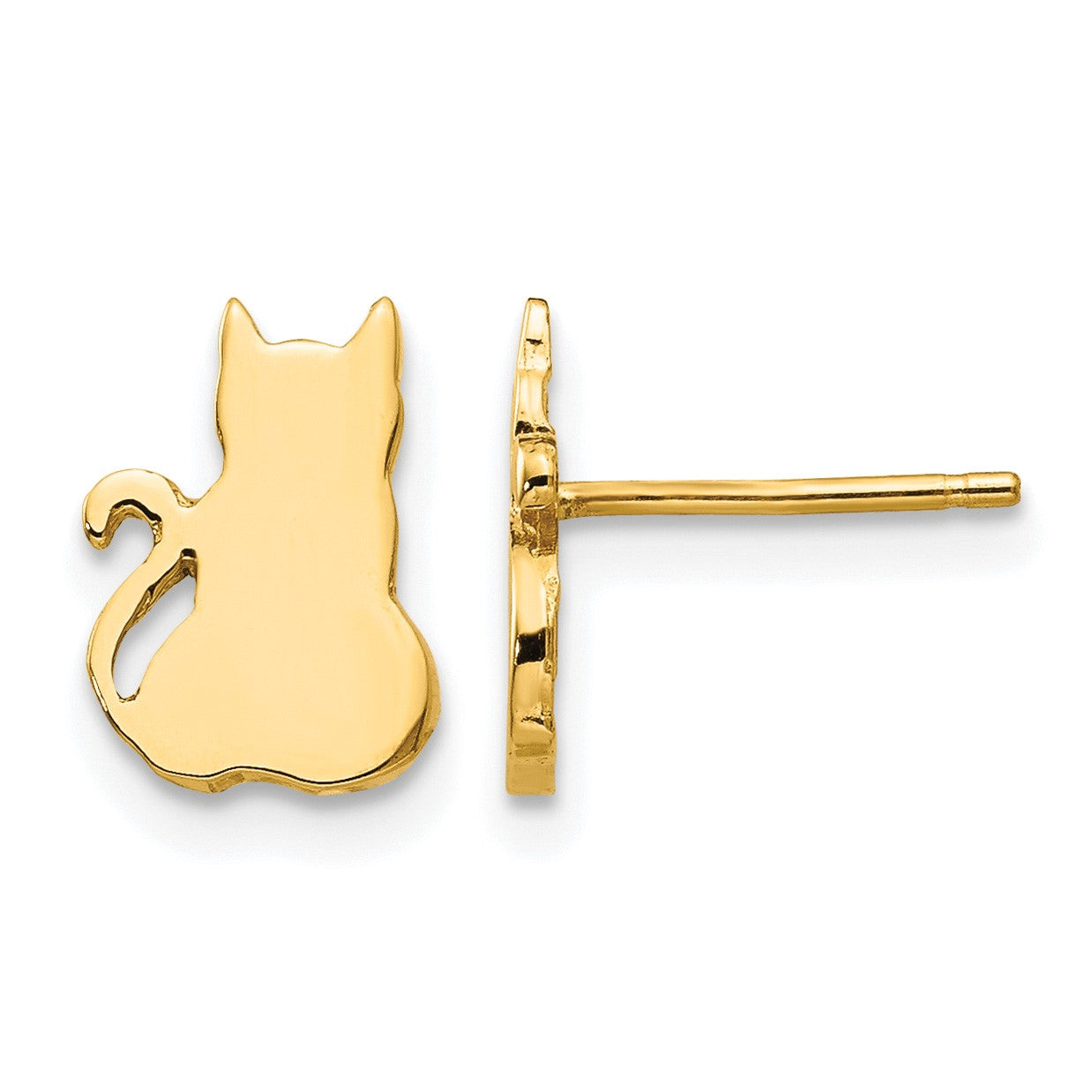 14K Cat Earrings