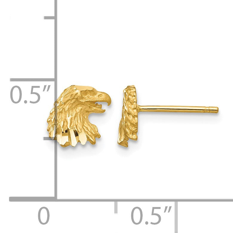 14K Diamond-cut Eagle Earrings