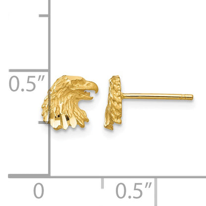 14K Diamond-cut Eagle Earrings