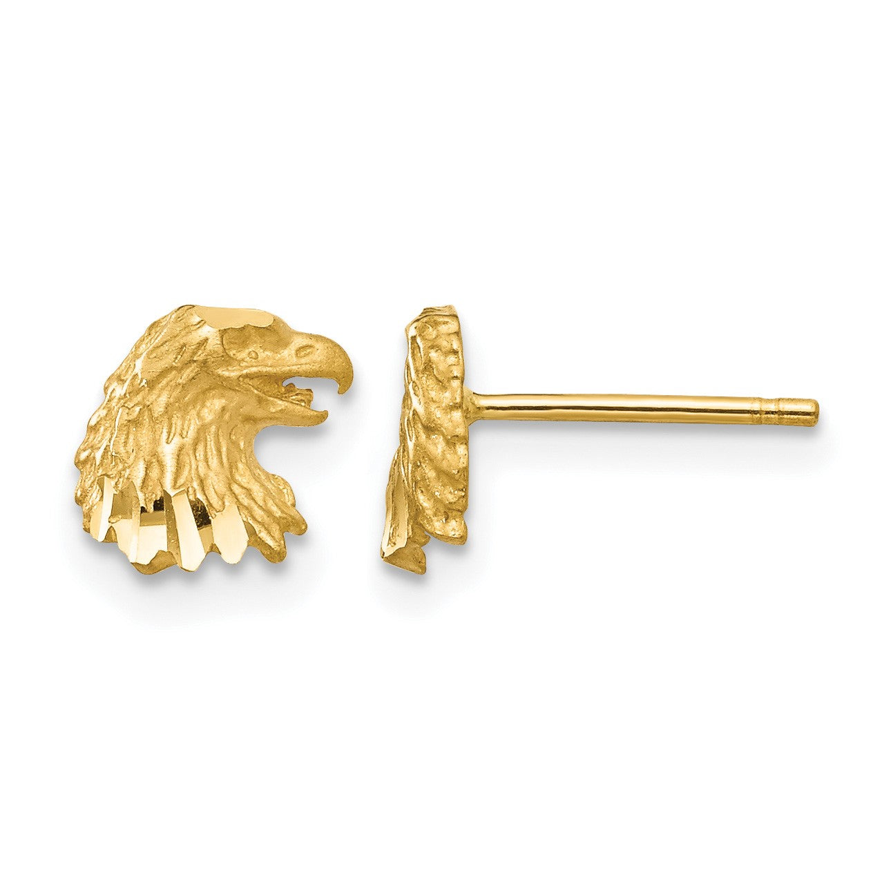 14K Diamond-cut Eagle Earrings