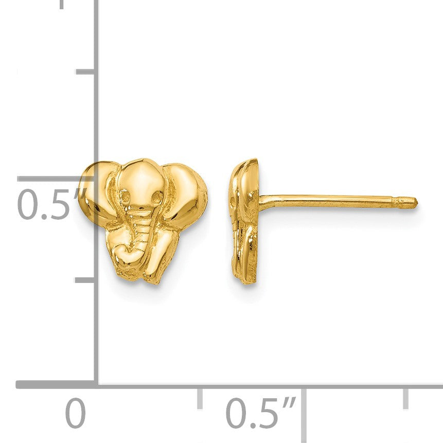 14K Elephant Earrings