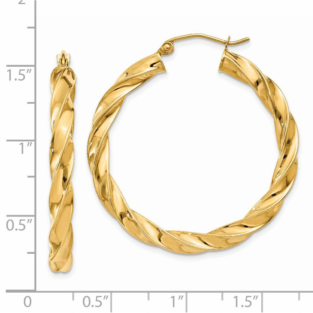 14k Light Twisted Hoop Earrings