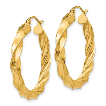 14k Light Twisted Hoop Earrings