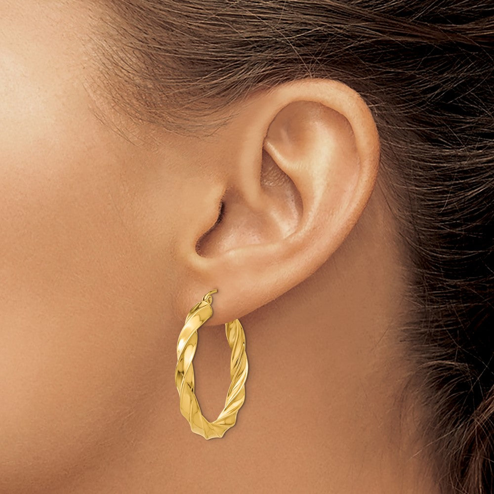 14k Light Twisted Hoop Earrings