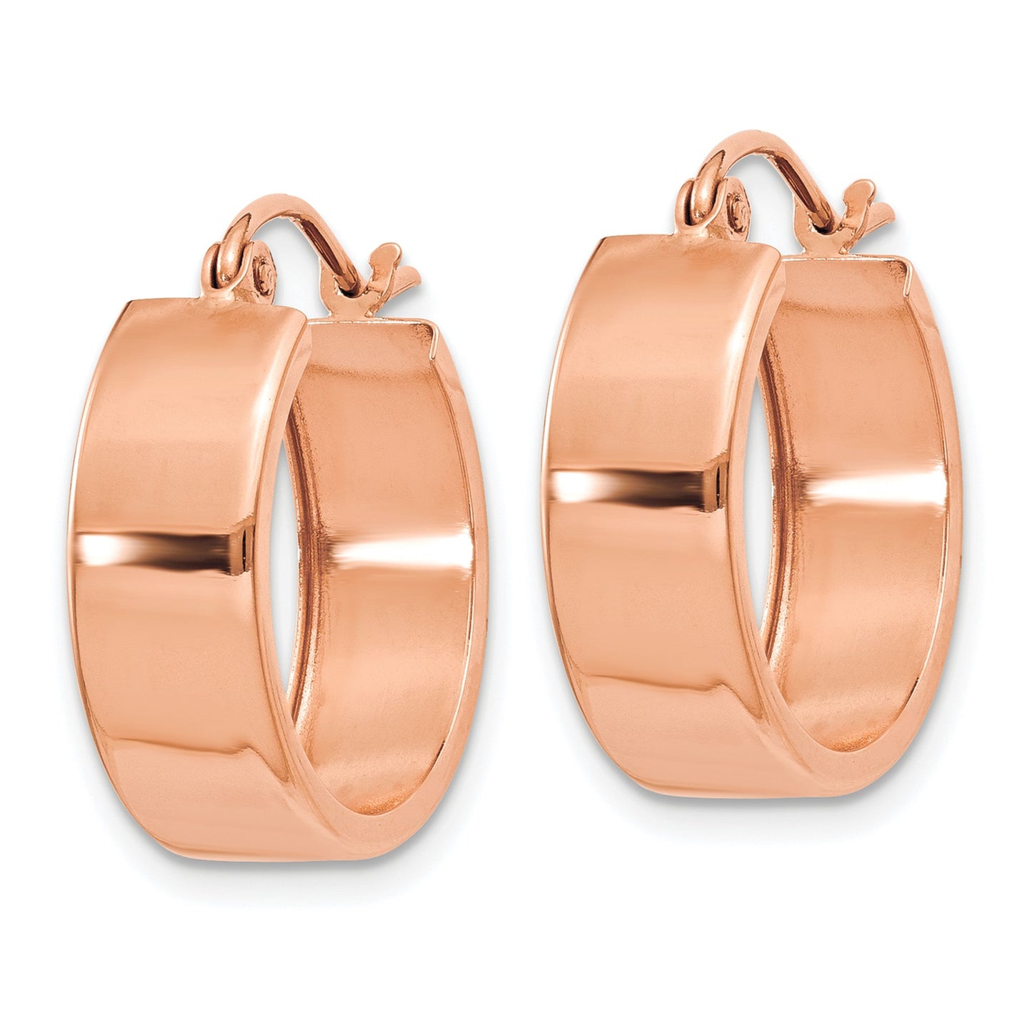 14k Rose Gold 5.5x18mm Polished Hoop Earrings