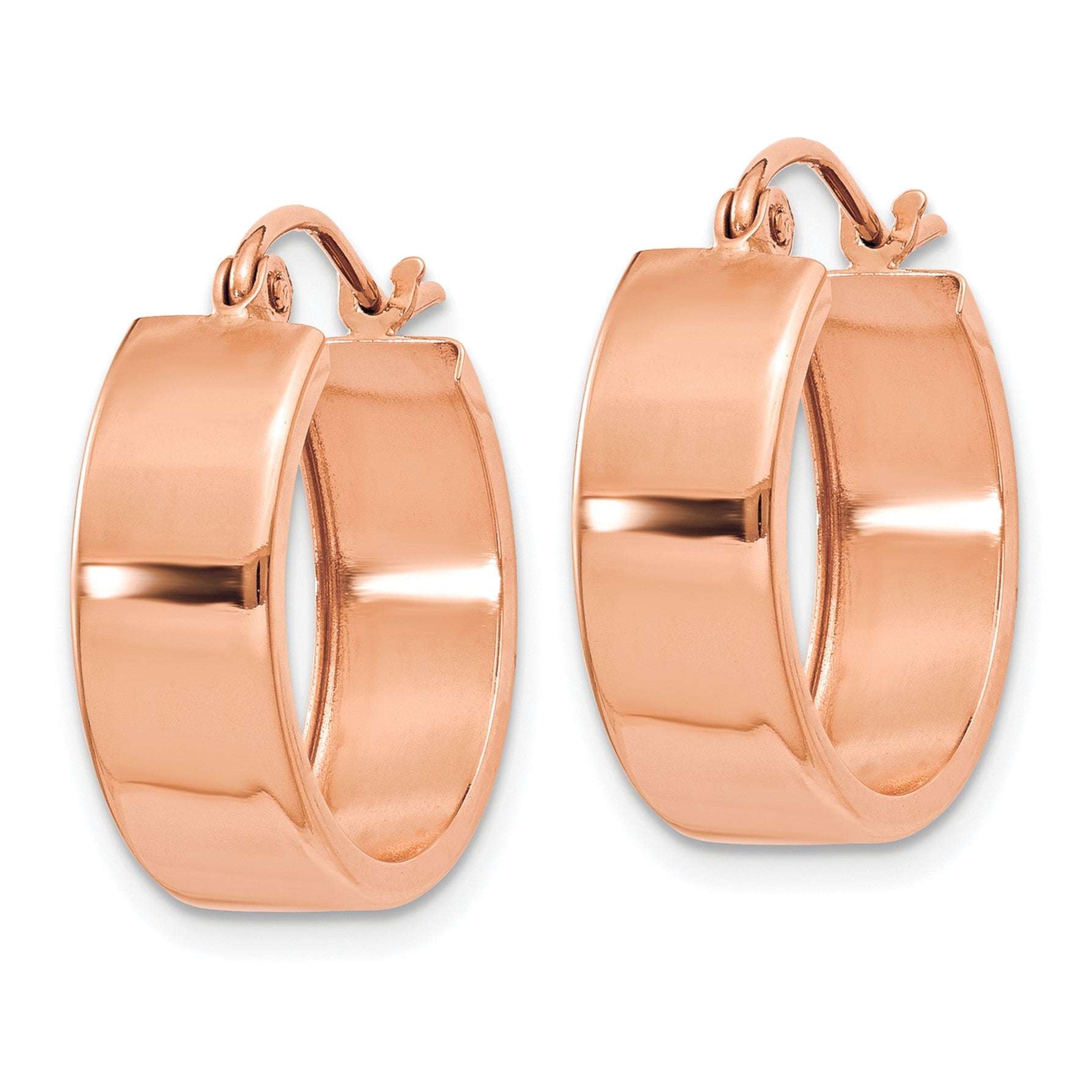 14k Rose Gold 5.5x18mm Polished Hoop Earrings